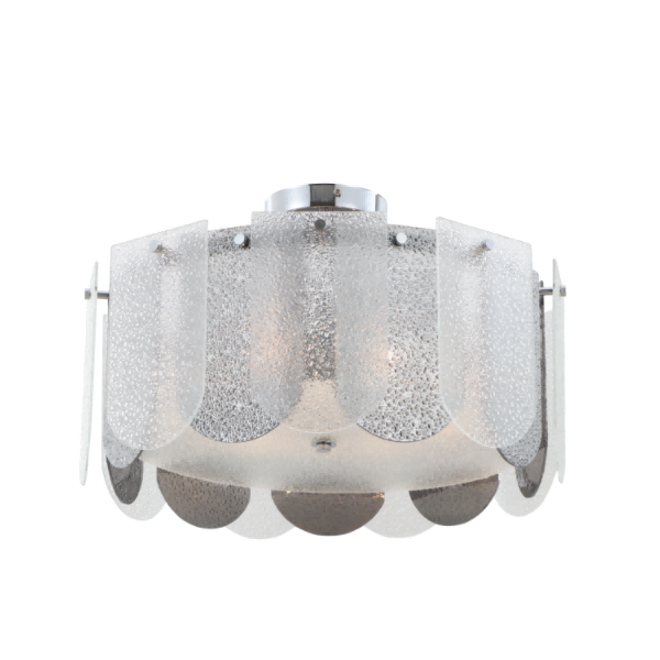 6-Light Dual Glass Chrome -peili viimeistely rummun kattovalo