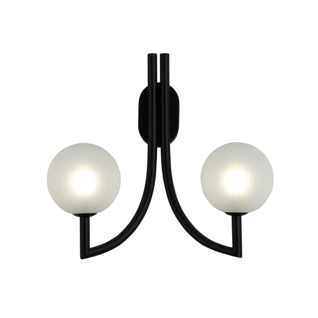 Contemporary Striped Glass Double Wall Lamp